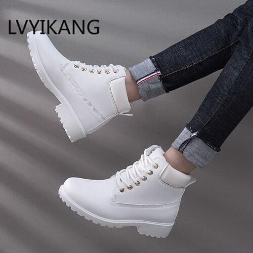Ankle Boots For Women 2019 New Brand Snow Boots Fashion Warm Winter Boots Women Solid Square Heel Shoes Woman Plus Size 36-41