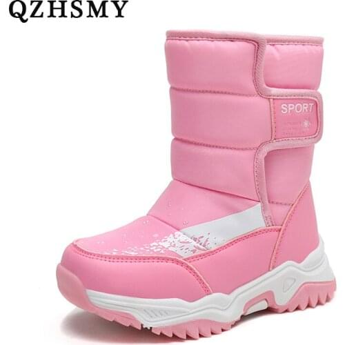 Children Snow Boots Lovely Waterproof Kids Boots For Boys Girls Winter Plush Warm Non Slip Toddler Boots Anti-Slippery Unisex
