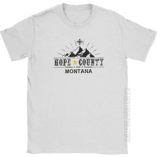Far Cry T-Shirt Game John Seed Hope County Cross Man T-Shirts Hipster 100% Cotton Short Sleeves Tee Shirt Normal Clothing
