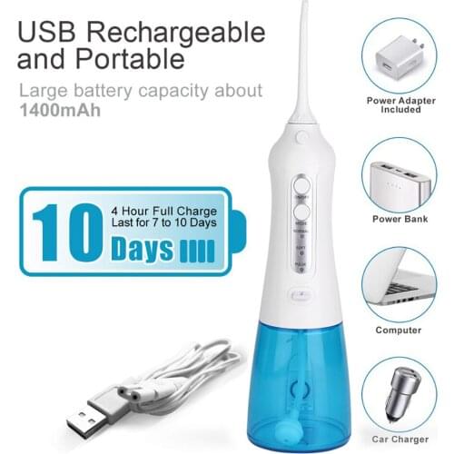 3 Modes Portable Oral Irrigator Dental USB Rechargeable Electric Water Jet Dental Flosser Irrigator Dental Care Cleaning Tools