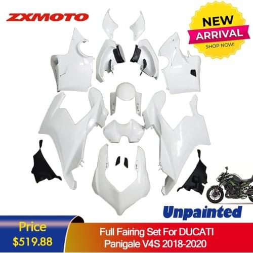 ZXMOTO Motorcycle Accessories Fairing Kit For 2018 2019 2020 DUCATI Panigale V4S Bodywork Panel Unpainted White ZXMT V4