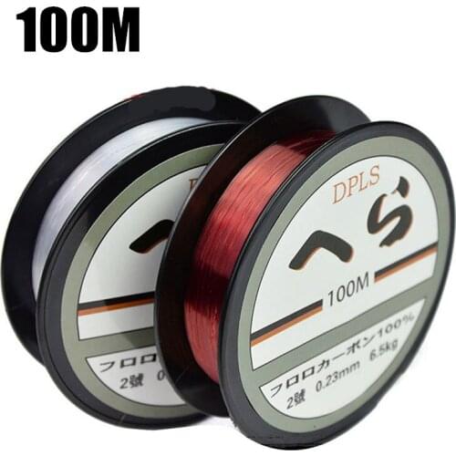 100M Fluorocarbon Coating Fly Fishing Line 0.10mm-0.47mm 3.5LB-40.5LB Carbon Fiber Leader Line Fishing Lure Wire Sinking Line
