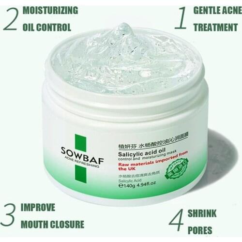 140g Salicylic Acid Mask Blackhead Remover Replenishment no-cleansing fade acne Whitening mask oil marks control U0Q1