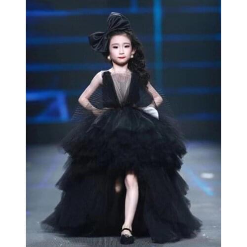 2020 Pretty Tutu High-end Pageant Girls Dresses Strapless Puffy Tulle Flower Girl Dresses Communion Dress for girls Vestidos L04