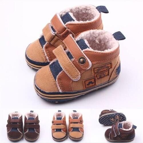 New Winter Newborn Baby Shoes Infants Warm First Walker Antislip Toddlers Boots Boys Sport Shoes