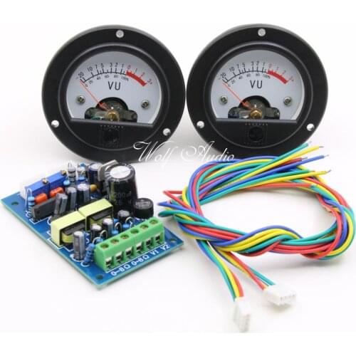 One Pair High-end 52mm VU Meter Level Meter dB Power Meter + Driver Board