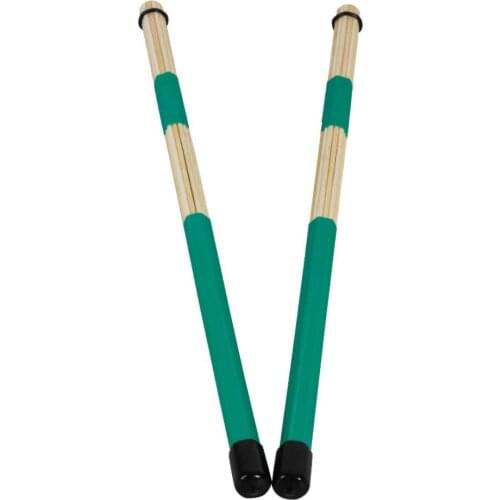1 Pair Bass Drum Brushes Rods Drumsticks Green 400mm/15.75inch