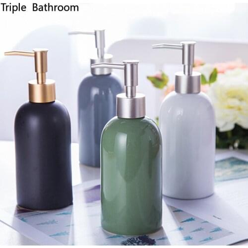 400ml Ceramic Liquid Shampoo Dispenser Travel Portable Hand Sanitzer Holder Lotion Bottle Container Bathroom Accessories