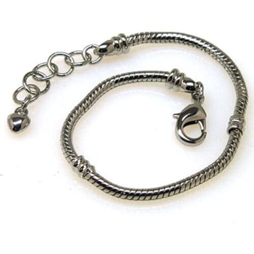 DIY charm Interchangeable Snake Chain bracelets fits Pandora style beads For Diy Bracelets Jewelry Making