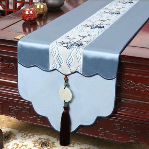 New Chinese Modern Simple Style Table Runner Classical Retro Silk High Quaility Tea Table Cloth Fashion Table Cloth table Flag