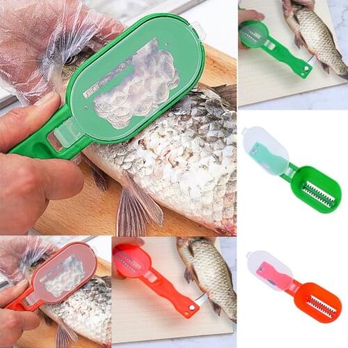 2021 New Practical Fish Scale Skin Remover Scaler Skinner Scraper knife Cleaner Kitchen Peeler Fishing Tool kitchenware Peeler