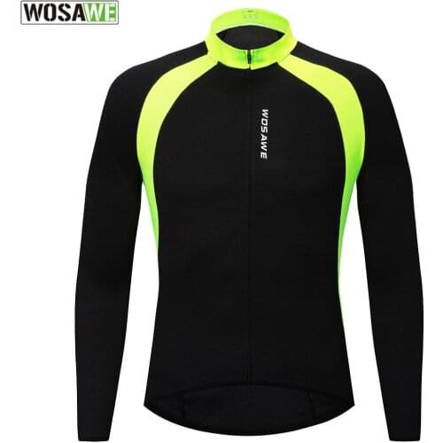 WOSAWE Spring Summer Cycling Jersey Men Bicycle Sportswear Breathable Cycle Downhill MTB Reflective Long Sleeve Bike Shirts