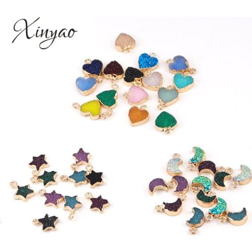 XINYAO 5pcs Alloy Resin Butterfly Moon Nacklace Pendants Fit Bracelet Findings Pendants Charms For Jewelry Making