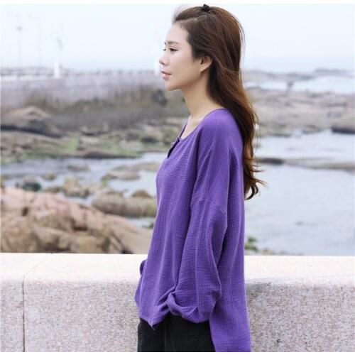 Blusas Femininas 2020 Spring Women Blouses O-Neck Cotton Linen Shirt Women Tops plus size Clothing Camisas Femenina 4xl 5xl 6xl