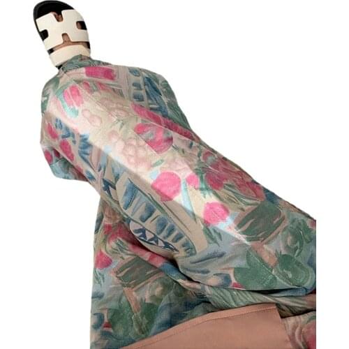 Womens Lace-up Wide-leg Pants Design Sense Fashionable Floral Straight Leg Casual Pants Womens Thin Large Size Retro Pants