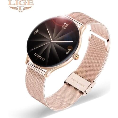 LIGE Ladies Smart Watch Women smartwatch Woman Waterproof Fitness Tracker 9.0mm ultra-thin body Heart Rate Blood Pressure Monito