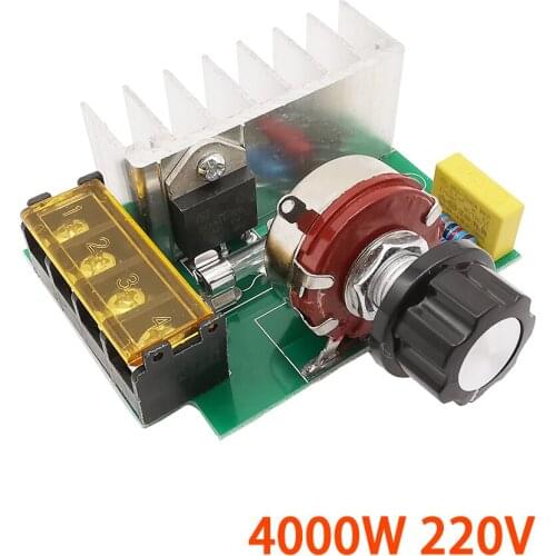 1Pcs 4000W Thyristor Voltage Regulator Motor AC 220V High Power Electronic Voltage Regulating Light Temperature Regulator Module