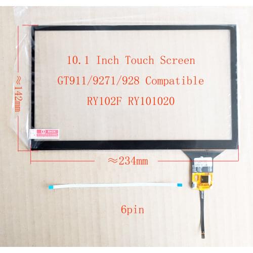 10.1 inch I2C Capacitive touch Screen Digitizer sensor For Car Navigation Radio Carpc 234*142mm 6pin GT9271 Can USB Board