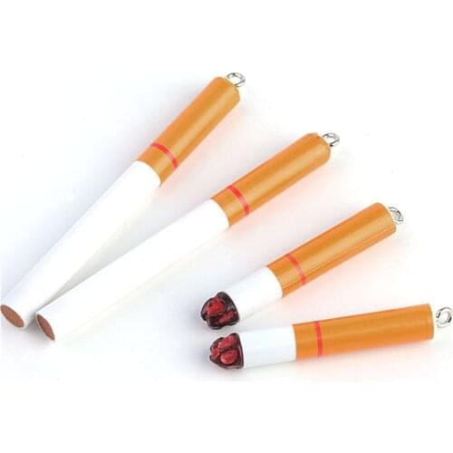 2pairs resin cigarette pendant Charms Funny Simulation Cigarette Earring Resin Charms Long/short Keychain Fashion Earrings Fine
