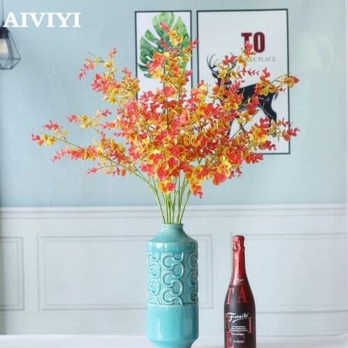 3-prong Plastic Eucalyptus Living Room Christmas Decoration Artificial Garden Artificial Plants for Home Decoration Fake