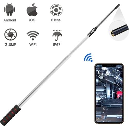 2.0 M HD 1080P Wireless Telescopic Digital Endocope Snake Inspection Tube Camera 7.5mmfor Ceiling Warehouse Pipe Wall Inspection