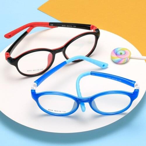 Elbru Anti blue Light Kids Glasses Candy Color Children Optical Glasses Boy Girls Square Computer Eyeglasses Soft Frame Eyewears