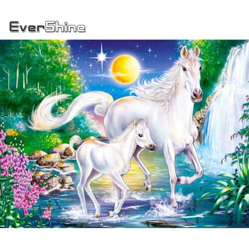 Evershine Diamond Painting Horse Full Square Round Drill 5D DIY Animal Diamond Mosaic Cross Stitch Kit Crafts Holiday Gifts