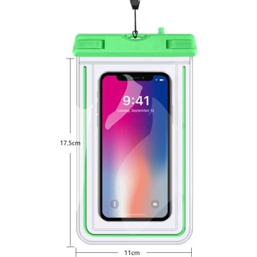 Fluorescent Transparent Waterproof Pouch For Mobile Phones Universal Swimming Waterproof Phone Bag Diving Anti-water Phone Case