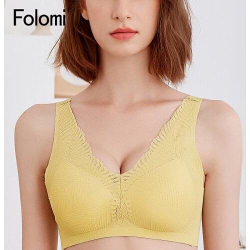 Folomi Sexy Lingerie Thin Bras For Women Padded Underwear Push Up Brassiere Bralette Soild Color Vest M-XXL