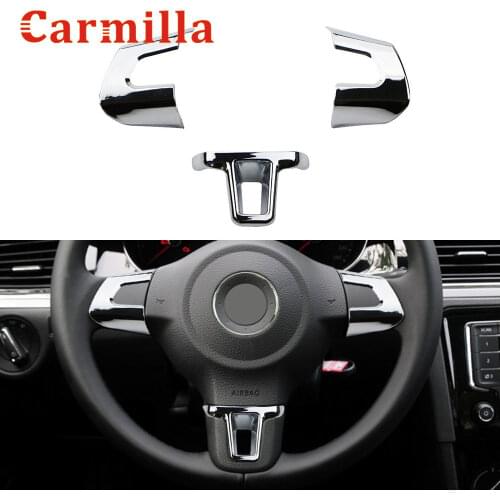 ABS Chrome Steering Wheel Cover Sticker Case for Volkswagen VW GOLF 6 MK6 POLO JETTA MK5 MK6 Bora Car Styling Trim Accessories