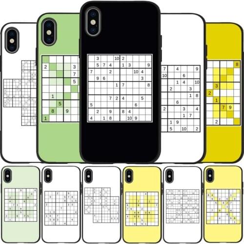 Sudoku black Silicone Phone Case For iPhone 12 XR XS Max 5 5S SE 2020 6 6S 7 8 PLUS X 11Pro Max 11 Cover