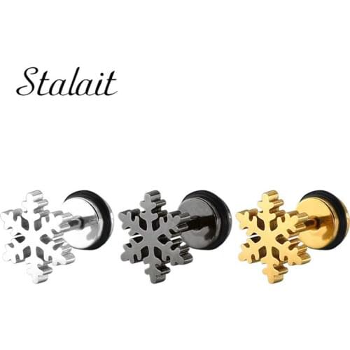 Fine Jewelry High Quality Gems Glittering Titanium Steel Ear Earrings Female Exquisite Snowflake Stainless Steel Earrings