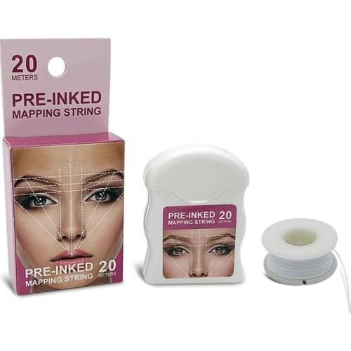 20M Mapping Pre-ink String for Microblading Eyebow Make Up Dyeing Liner Thread Semi Permanent Positioning Eyebrow Measuring Tool