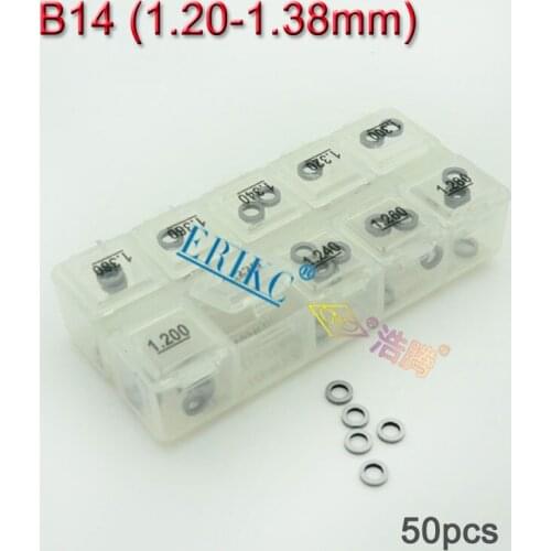 ERIKC B14 Adjusting Shim Kit and Shim Washers Injector Repair Shim Size:1.20mm--1.38mm For 0445110, 0445120 Injectors