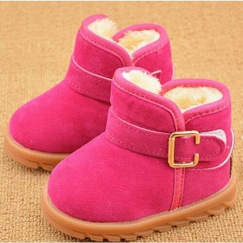 Hot Baby girl winter leather childrens shoes childrens snow boots leather toddler shoes baby soft bottom shoes