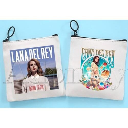 Lana Del Rey Small Square Bag Coin Purse Storage Small Bag Card Bag Key Bag Coin Clutch Bag Zipper Key Bag