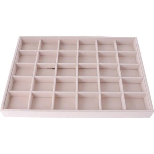 Set of 2pcs Velvet Earrings Necklace Showcase Jewelry Display Organizer Box