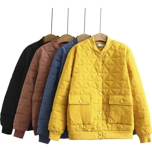 2021 New Winter Coats For Women Plus Size 4XL Full Sleeve Filling Casual Short Parka Overcoat Thin Cotton Jackets Female Outwear