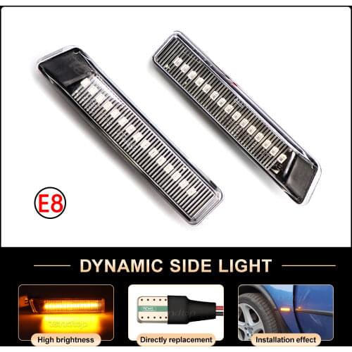 Car Front Wing Crystal Lens Dynamic LED Side Marker Repeater Indicator Light 63132492179 63137164491 For BMW X5 E53 E36
