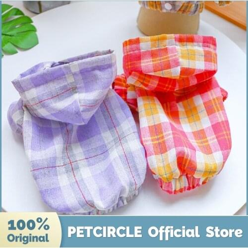 PETCIRCLE Dog Clothes Summer Refreshing New Plaid Blouse Shirt For Small Dog Puppy Pet Cat Summer Dog Costume Pet Clothes Vest