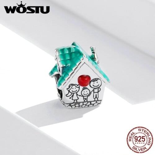 WOSTU Cozy Cottage 925 Sterling Silver Beads Charms Silver 925 Original For Bracelet Silver 925 original For Jewelry Making