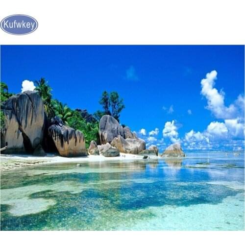 Seaside,5D,DIY,Diamond Painting,Full,Landscape,Cross Stitch,square Rhinestone,Needlework,Embroidery,Room Decoration,Crafts