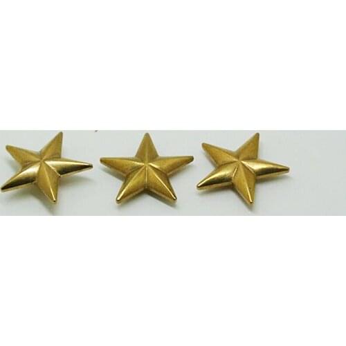 DIY solid brass material five point star pentagram design caibu rivet button with screws DIY leather wallet craft