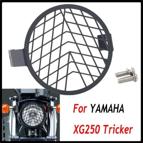 Front Motorcycle Headlight Mesh Grill Mask Steel Retro Head Lamp Cover Mount Protector Guard For YAMAHA XG250 Tricker