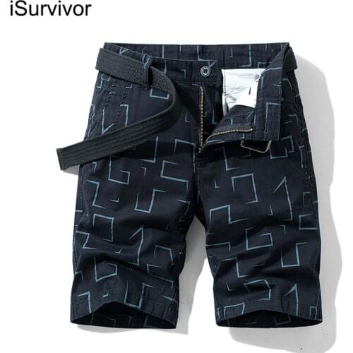 ISurvivor 2020 Mens shorts cargo cotton shorts mens summer military pants knee length outdoor tooling casual solid color