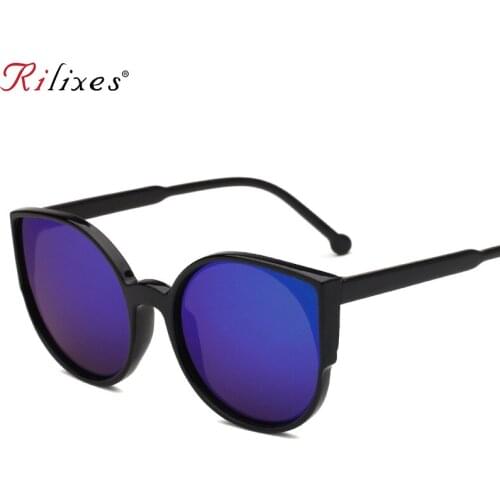 Fashion Women Colour Luxury Flat Top Cat Eye Sunglasses Elegant oculos de sol men Brand Designer High Quality Sun glasses UV400