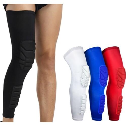 Sports Kneepads Breathable Pressurized Honeycomb Elastic Knee Support leg Sleeve Calf Protector Basketball Compression 1PCS