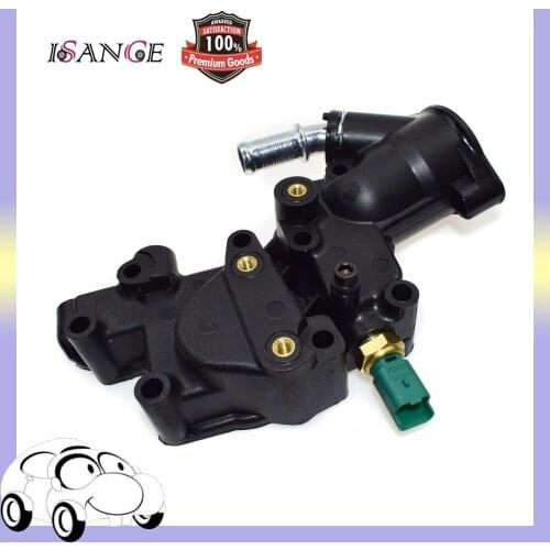 ISANCE Thermostat Housing + Sensor 1336Y8 1336P9 9654775080 For Peugeot 1007, 106, 306, Bipper Citroen C2, C3 Nemo Saxo Xsara