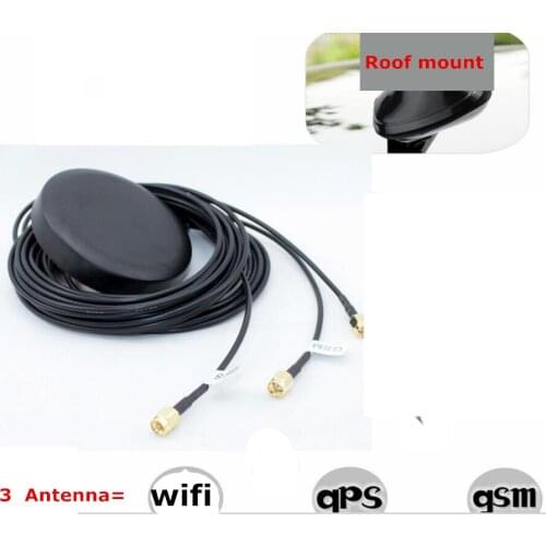 Auto Replacement Universal Auto Car Roof Antenna Aerial wifi GPS GSM Decorate 3 Aerial Exterior Parts with 3 M cable