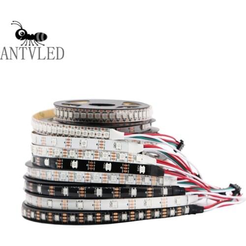 WS2812B Led Strip Light Individually Addressable 5050 WS2812 Smart RGB Led Pixel Strips 5V Black/White PCB Waterproof IP30/65/67